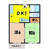 高木ハイツ（高崎市下小鳥町） 2DKの間取り