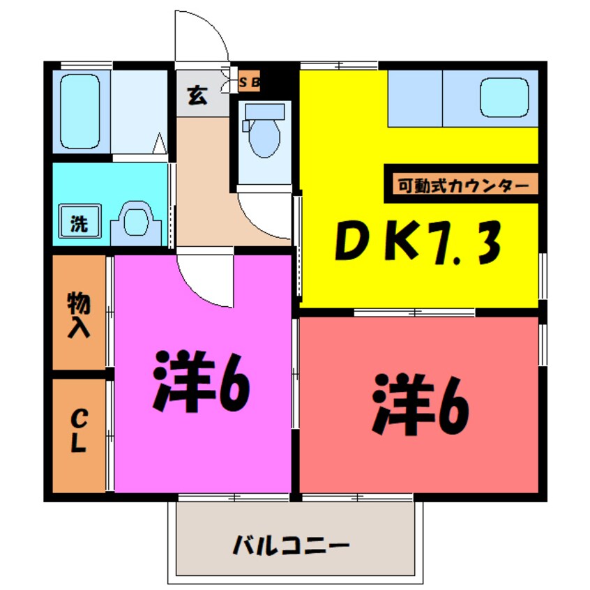 間取図 ドミール　A・B（北群馬郡榛東村大字広馬場）