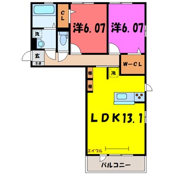 間取図 CREATION城北 【クレアシオン城北】（高崎市常盤町）