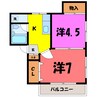 内山ハイツ（高崎市請地町） 2Kの間取り