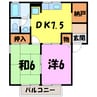 メゾン・ド・スリジエ　AB 2DKの間取り