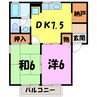 メゾン・ド・スリジエ　AB 2DKの間取り