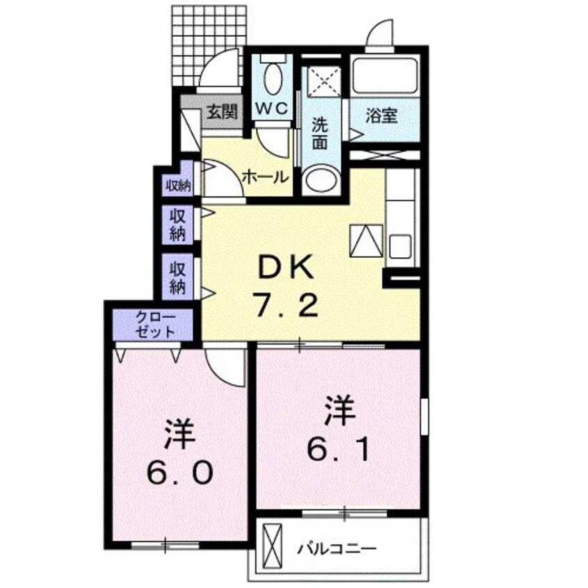 間取図 サンセット　ヒルズⅠ・Ⅱ（藤岡市中島）