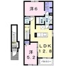 Ｃａｓａ・さくら（藤岡市立石） 2LDKの間取り