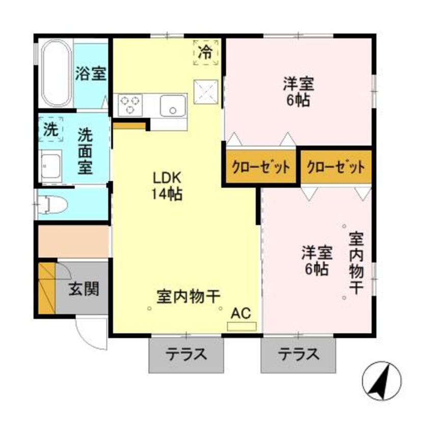 間取図 シャンドフルールⅠ/Ⅱ