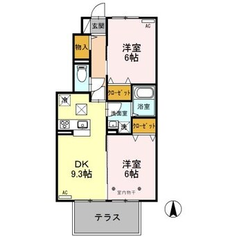 間取図 セジュールラソワ　A（藤岡市森）