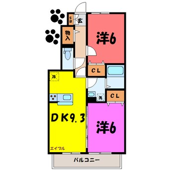 間取図 セジュールラソワ　A（藤岡市森）