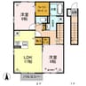 シェソワ（高崎市下小鳥町） 2LDKの間取り