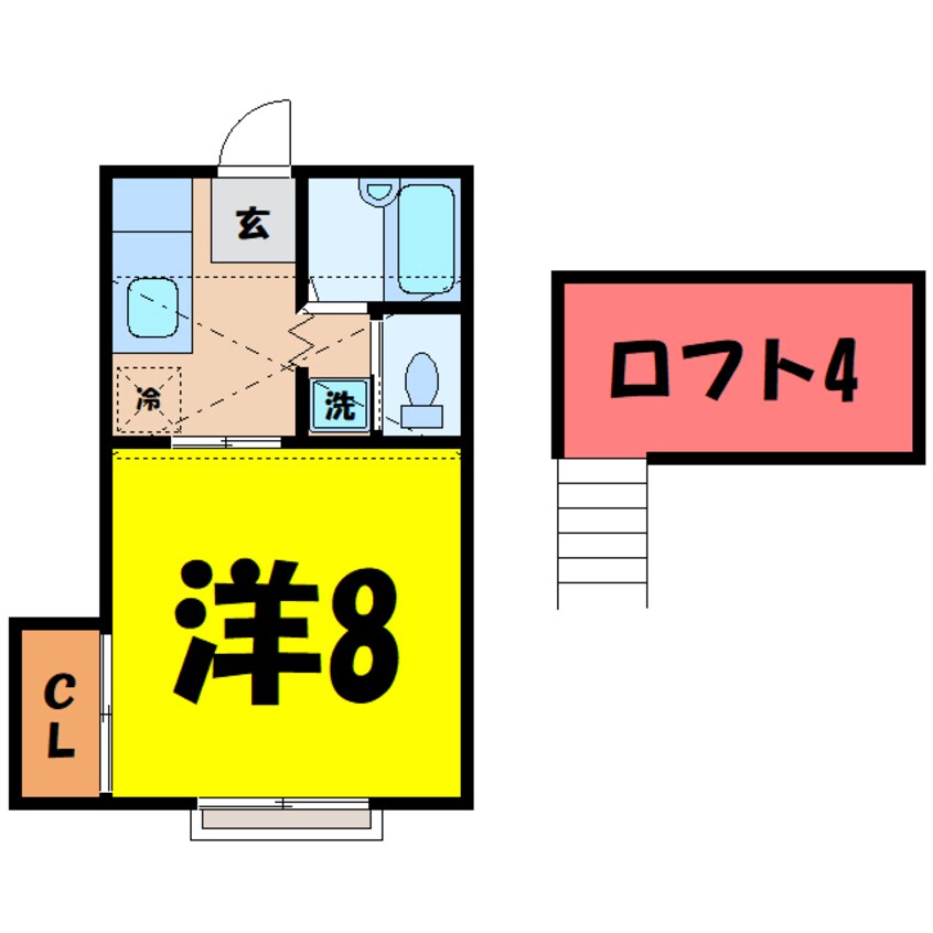 間取図 うらしまハイツ（藤岡市中栗須）