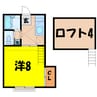 うらしまハイツ 1Kの間取り