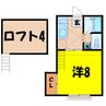 うらしまハイツ 1Kの間取り