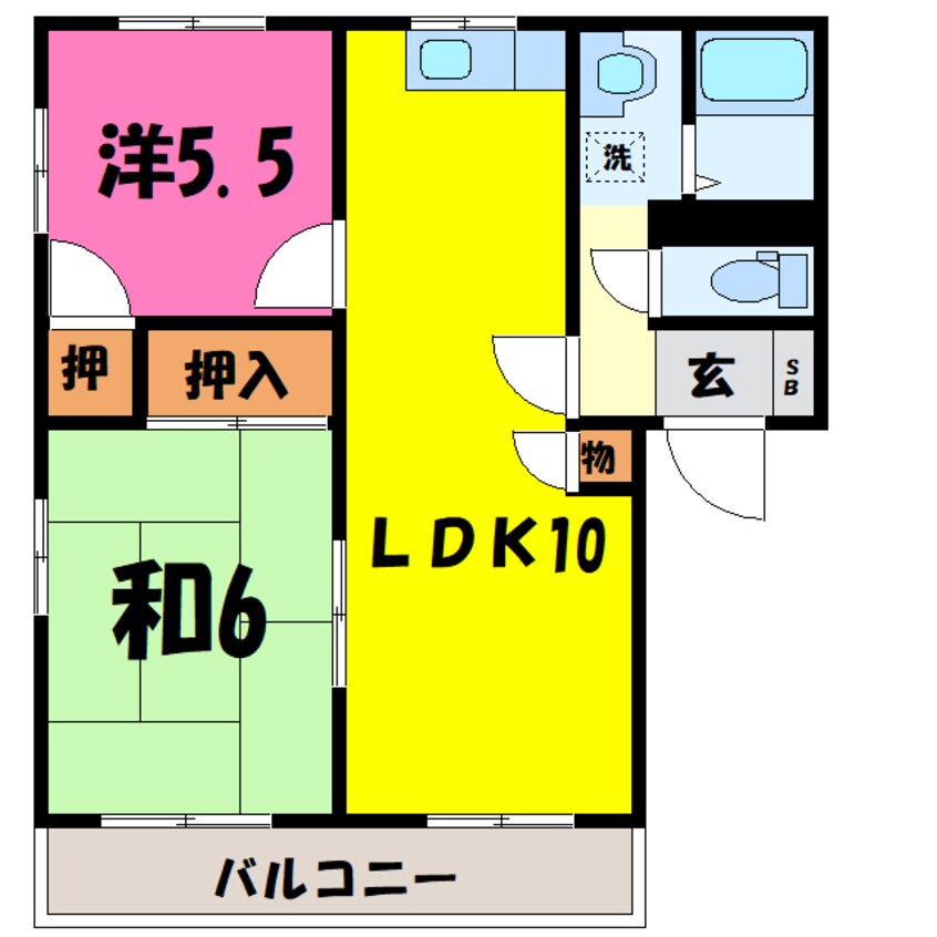 間取図 メイプルリーフA　(前橋市若宮町)