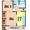フジハイツ 2DKの間取り