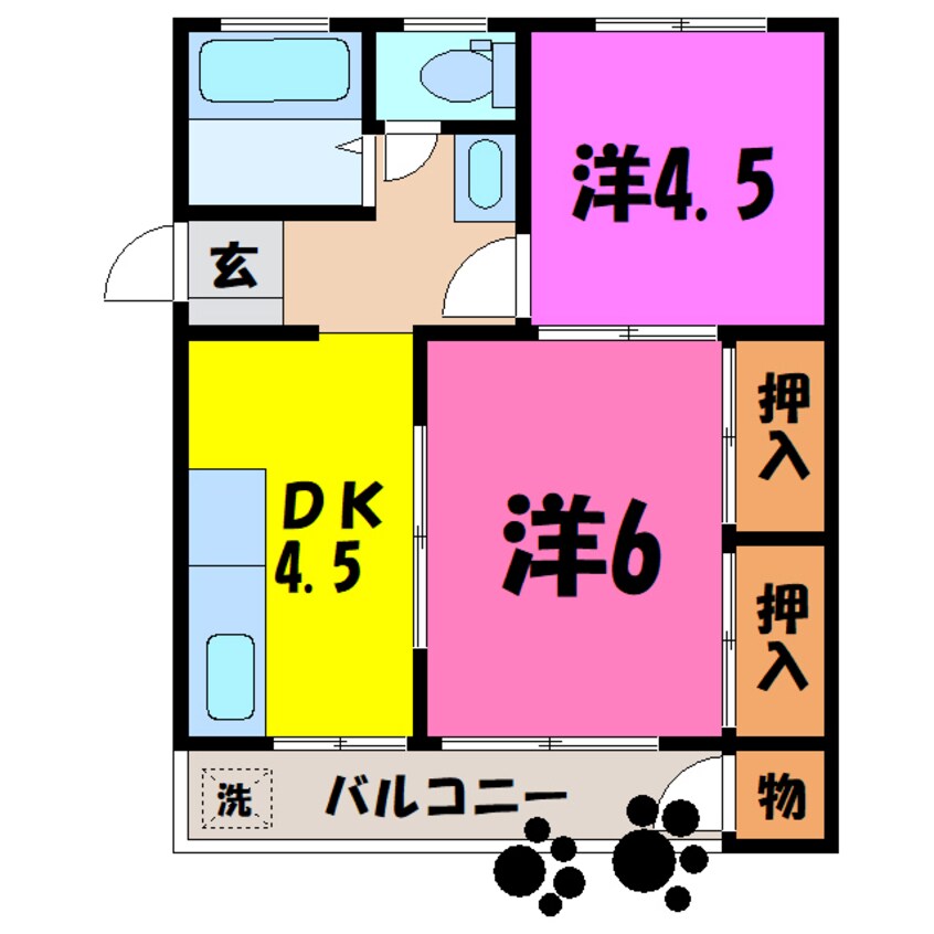 間取図 フジハイツ (前橋市高井町)