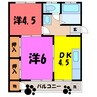 フジハイツ (前橋市高井町) 2DKの間取り