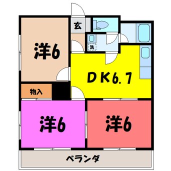 間取図 クローバーハイツ (前橋市若宮町)