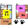 ラ・フォンテ榛東Ⅰ・Ⅱ・Ⅲ 2LDKの間取り