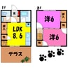 ラ・フォンテ榛東Ⅰ・Ⅱ・Ⅲ 2LDKの間取り