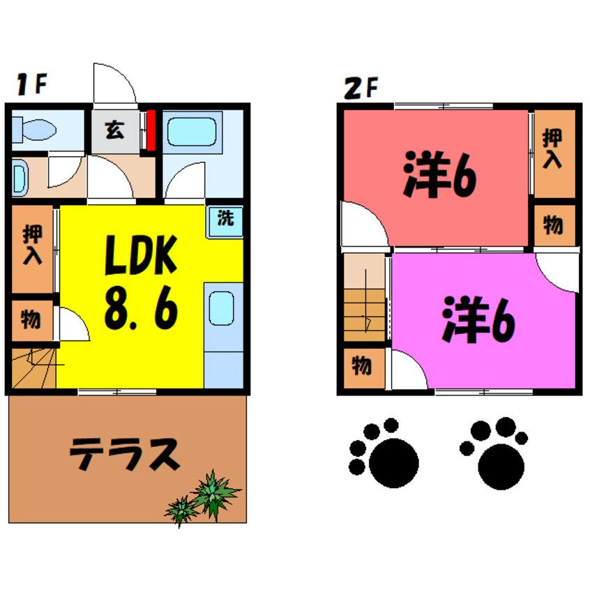 間取図 ラ・フォンテ榛東Ⅰ・Ⅱ・Ⅲ（北群馬郡榛東村）