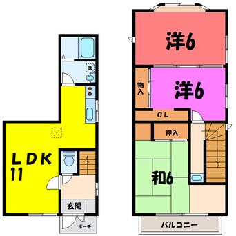 間取図 日吉町一丁目戸建て（前橋市日吉町）