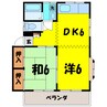 平成ハイツ　(北群馬郡榛東村大字広馬場) 2DKの間取り