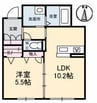 ベレオ緑粋園 1LDKの間取り