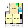 クレセント南久万 2DKの間取り