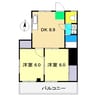 クレセント南久万 2DKの間取り