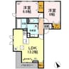 ラフォレ 2LDKの間取り