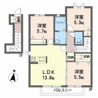 間取図 シャーメゾン・ブラン B棟