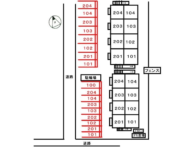 駐車場 ハイツ友舞（北）