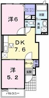 ボヌール・アヴニール　Ⅲ 2DKの間取り
