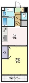 プルミエール 1DKの間取り