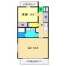 クロスアージュ 1LDKの間取り