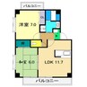 フォブール横浜 2LDKの間取り
