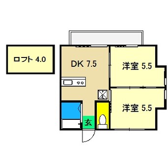 間取図 土讃線/高知駅 徒歩9分 2階 築27年