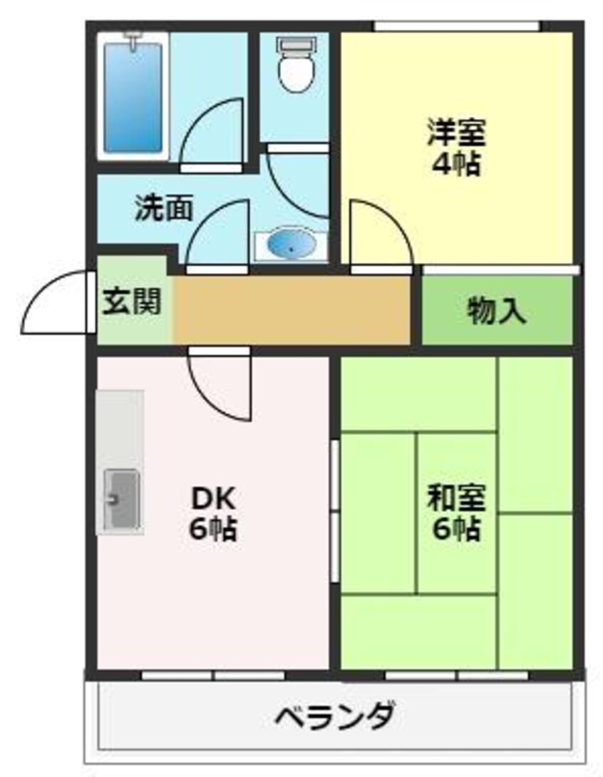 間取図 土讃線/円行寺口駅 徒歩22分 1階 築25年