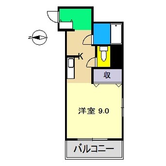 間取図 高知市電ごめん線・伊野線/上町二丁目駅 徒歩2分 3階 築30年