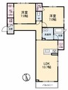 シャーメゾン アルファⅡ 2LDKの間取り