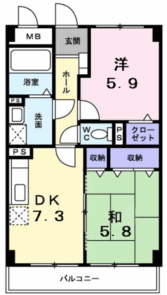 間取図 グランデ－ル　一本松