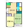 コスモハイツ高須 2 2DKの間取り