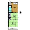 秦南町ハイツ 2DKの間取り