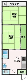 リターンマンション 2DKの間取り