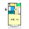 シティハウス比島 1Kの間取り