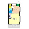 セレクト高須 1Kの間取り