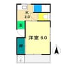 コーポラス若松 1Kの間取り