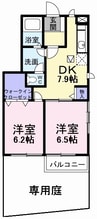 ソレアード　高岡 2DKの間取り