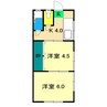 東雲荘 2Kの間取り