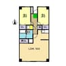 清涼ハイツ 2LDKの間取り