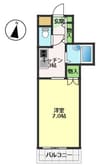 アサヒコート 1Kの間取り